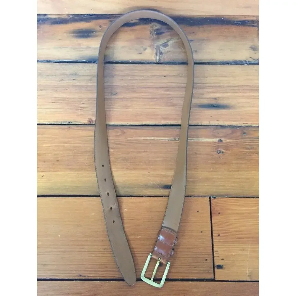 Allen Edmonds Hand Crafted Burnished Calf Brown Genuine Leather Dress Belt 38